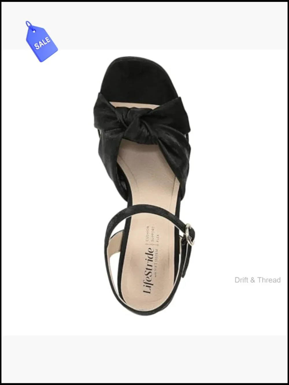 Women's Platform Heeled Sandal with Knotted Detail - Block Heel Open Toe